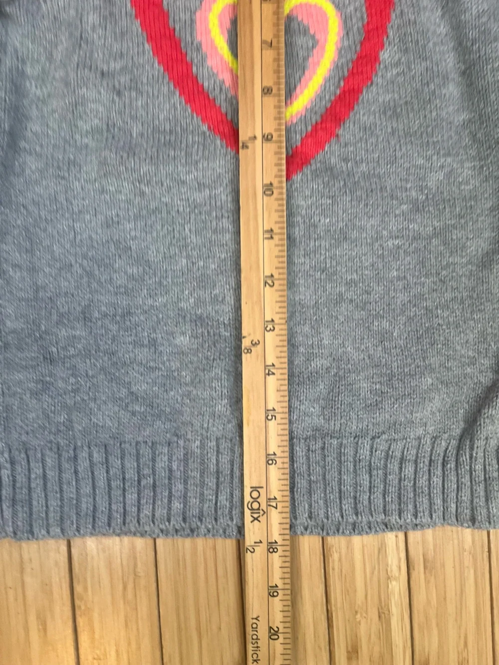 Gymboree Heart Sweater Girls Medium Grey Cotton Pullover Crew Neck Rainbow